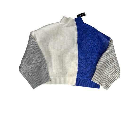 Express Crop Colorblock Sweater - Picture 2 of 4